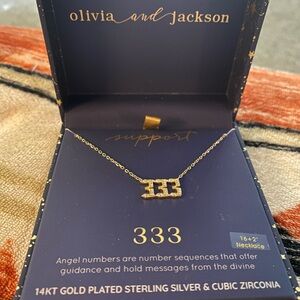 Olivia and Jackson Gold Plated Angel Number Necklace